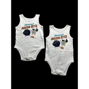 Garanimals Baseball Twin Boy 3-6 Month Set of 2 Bodysuits Mommy's Homerun Hitter